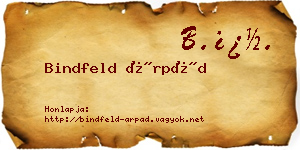 Bindfeld Árpád névjegykártya